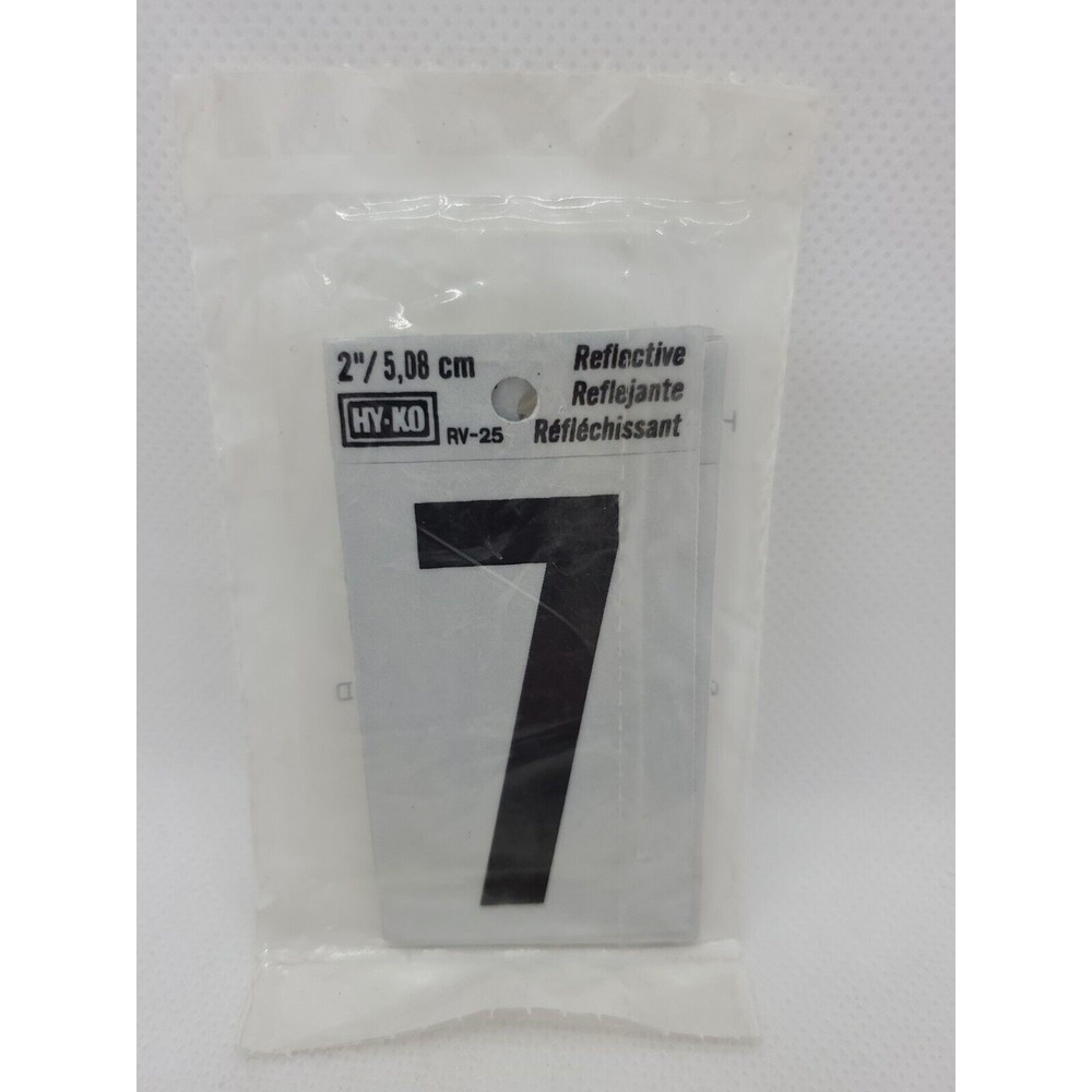 Pack of 10 Hy-Ko Vinyl 2 In. Reflective Adhesive Number Seven RV-25/7